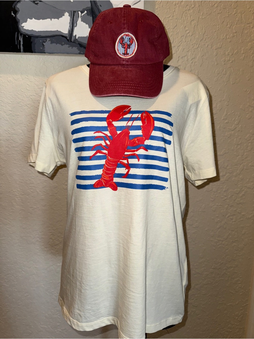 J Crew Collector Tee - NWT - Size Large + Anthropologie Lobster Cap - NWT 🦞